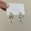 1 Pair Ig Style Cute Human Heart Shape Shell Enamel Plating Inlay Alloy Artificial Pearls Drop Earrings Ear Cuffs