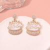 1 Pair IG Style Cute Letter Cake Enamel Inlay Zinc Alloy Rhinestones Drop Earrings