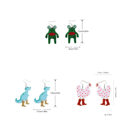 1 Pair IG Style Cute Modern Style Animal Dinosaur Frog Arylic Drop Earrings