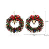 1 Pair IG Style Cute Santa Claus Gingerbread Wreath Enamel Inlay Zinc Alloy Pearl Drop Earrings