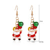 1 Pair IG Style Cute Santa Claus Gingerbread Wreath Enamel Inlay Zinc Alloy Pearl Drop Earrings