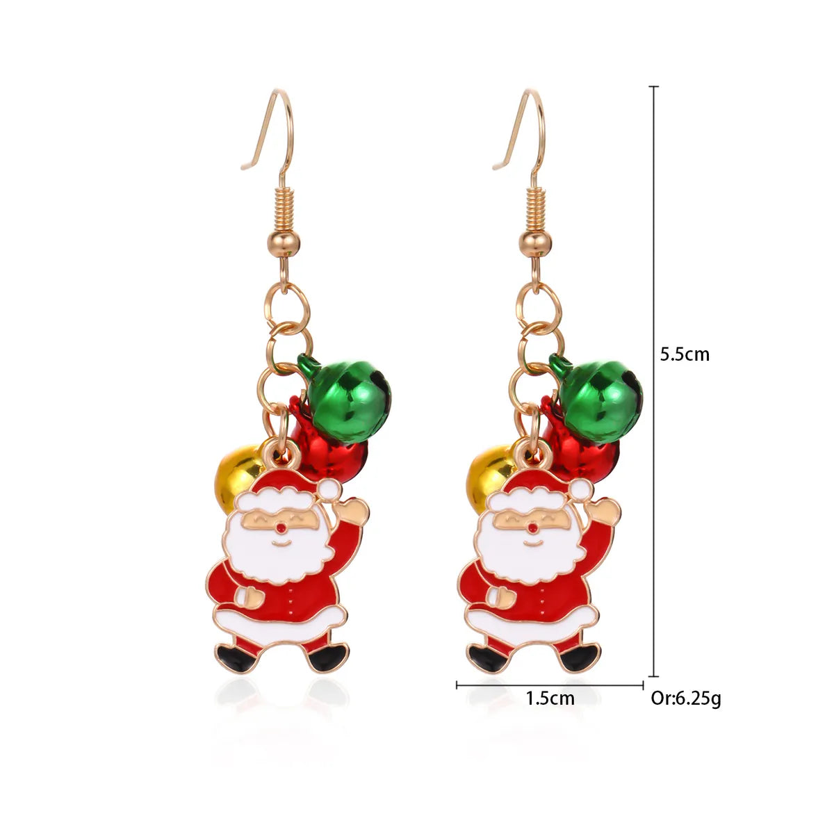 1 Pair IG Style Cute Santa Claus Gingerbread Wreath Enamel Inlay Zinc Alloy Pearl Drop Earrings