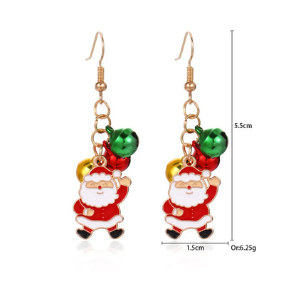 1 Pair IG Style Cute Santa Claus Gingerbread Wreath Enamel Inlay Zinc Alloy Pearl Drop Earrings