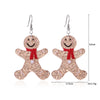 1 Pair IG Style Cute Santa Claus Gingerbread Wreath Enamel Inlay Zinc Alloy Pearl Drop Earrings