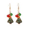 1 Pair IG Style Cute Santa Claus Gingerbread Wreath Enamel Inlay Zinc Alloy Pearl Drop Earrings