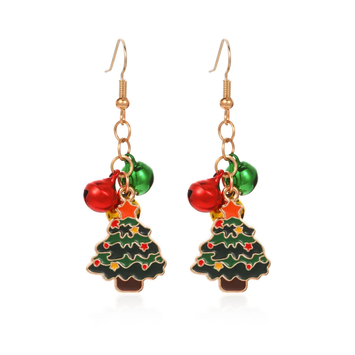 1 Pair IG Style Cute Santa Claus Gingerbread Wreath Enamel Inlay Zinc Alloy Pearl Drop Earrings