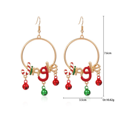 1 Pair IG Style Cute Santa Claus Gingerbread Wreath Enamel Inlay Zinc Alloy Pearl Drop Earrings