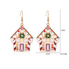 1 Pair IG Style Cute Santa Claus Gingerbread Wreath Enamel Inlay Zinc Alloy Pearl Drop Earrings