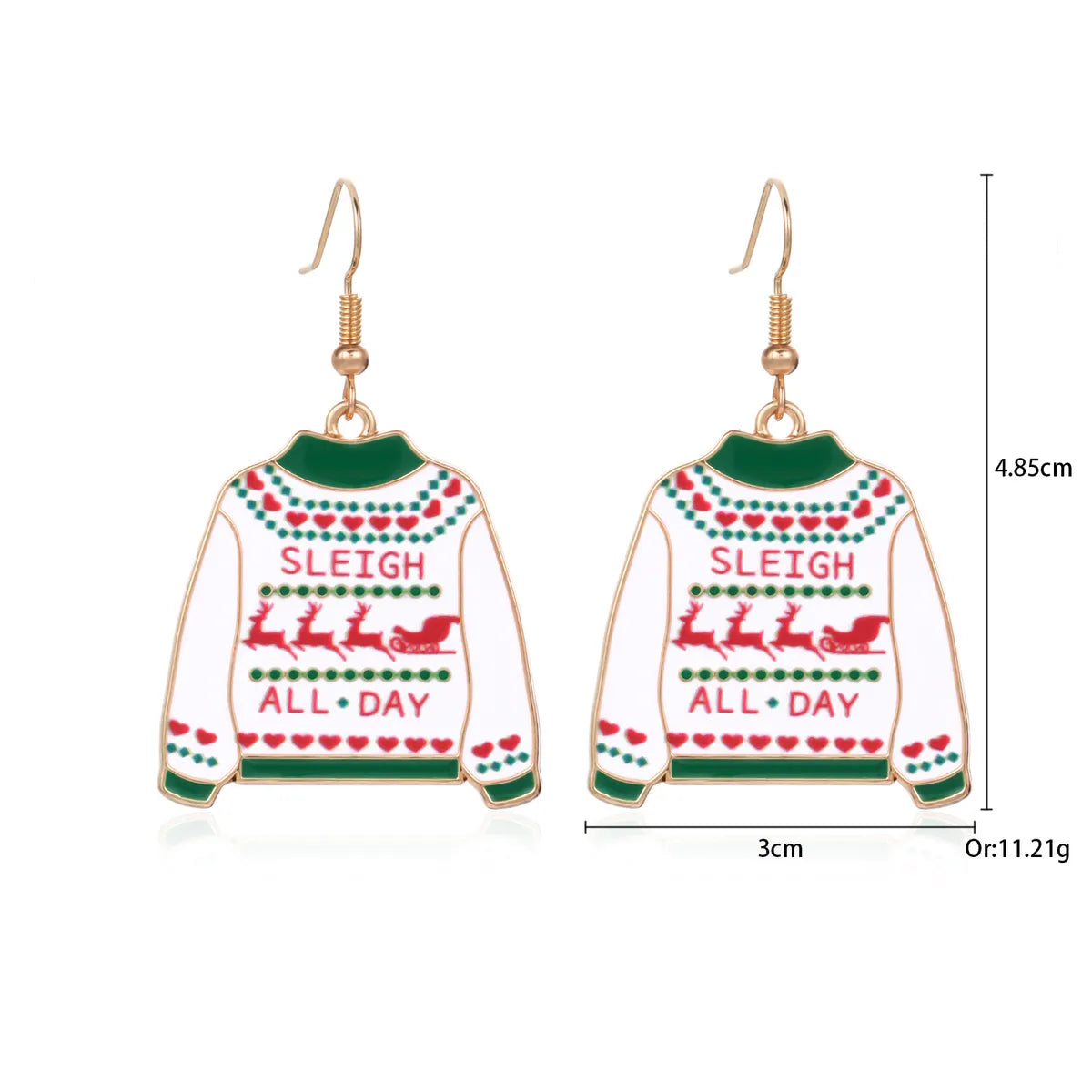 1 Pair IG Style Cute Santa Claus Gingerbread Wreath Enamel Inlay Zinc Alloy Pearl Drop Earrings