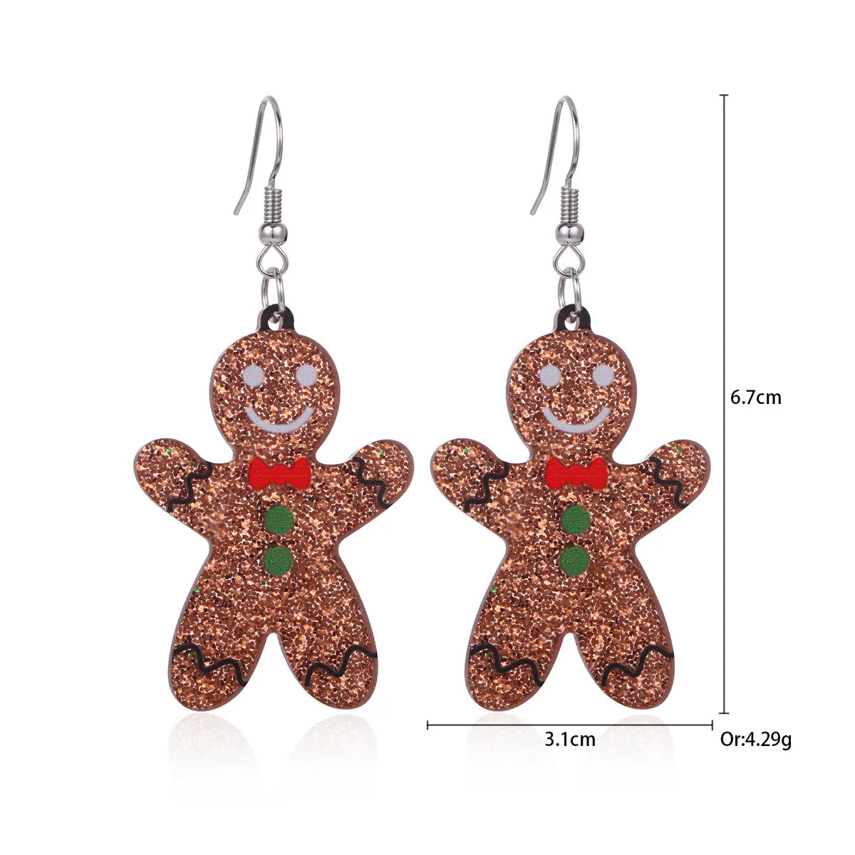 1 Pair IG Style Cute Santa Claus Gingerbread Wreath Enamel Inlay Zinc Alloy Pearl Drop Earrings