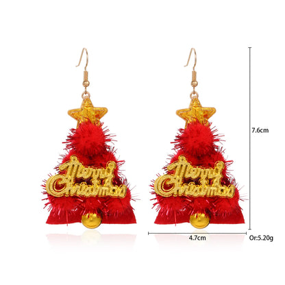 1 Pair IG Style Cute Santa Claus Gingerbread Wreath Enamel Inlay Zinc Alloy Pearl Drop Earrings