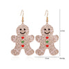 1 Pair IG Style Cute Santa Claus Gingerbread Wreath Enamel Inlay Zinc Alloy Pearl Drop Earrings