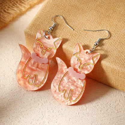 1 Pair IG Style Cute Sweet Cat Elephant Crocodile Arylic Drop Earrings