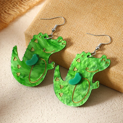 1 Pair IG Style Cute Sweet Cat Elephant Crocodile Arylic Drop Earrings