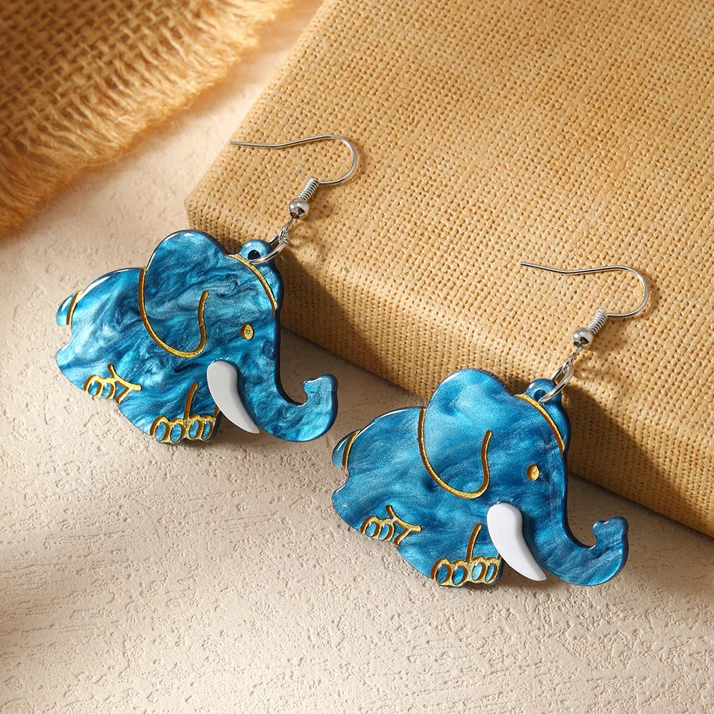 1 Pair IG Style Cute Sweet Cat Elephant Crocodile Arylic Drop Earrings