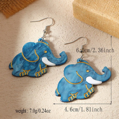 1 Pair IG Style Cute Sweet Cat Elephant Crocodile Arylic Drop Earrings