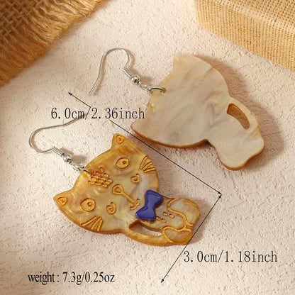 1 Pair IG Style Cute Sweet Cat Elephant Crocodile Arylic Drop Earrings