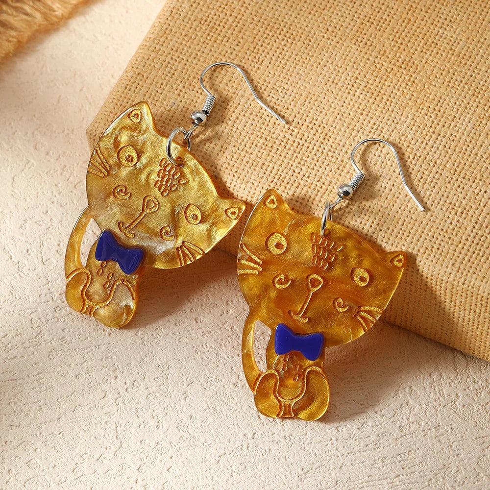 1 Pair IG Style Cute Sweet Cat Elephant Crocodile Arylic Drop Earrings