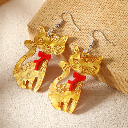 1 Pair IG Style Cute Sweet Cat Elephant Crocodile Arylic Drop Earrings