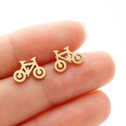 1 Pair IG Style Cute Sweet Star Heart Shape Polishing Plating 304 Stainless Steel 18K Gold Plated Ear Studs