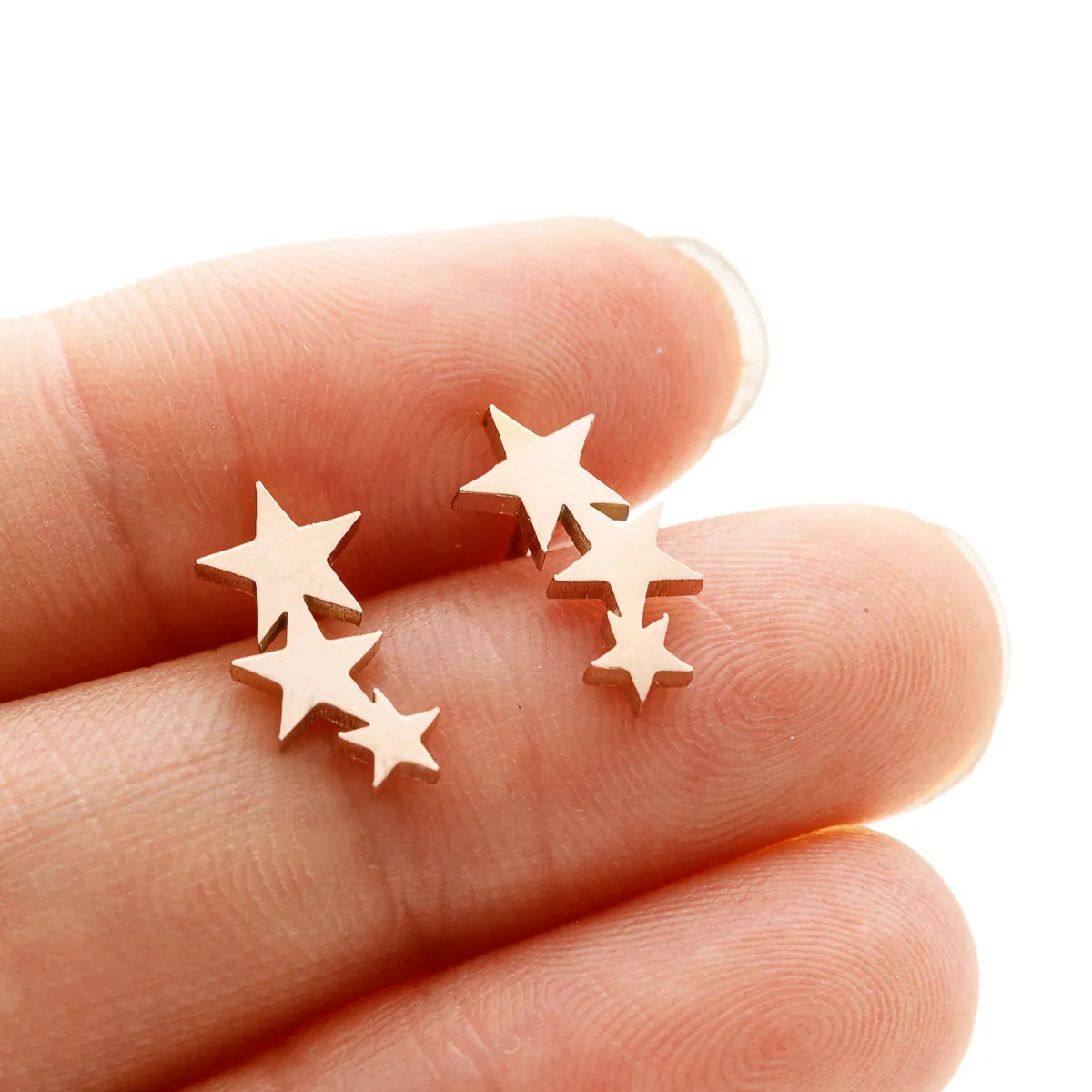 1 Pair IG Style Cute Sweet Star Heart Shape Polishing Plating 304 Stainless Steel 18K Gold Plated Ear Studs