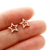 1 Pair IG Style Cute Sweet Star Heart Shape Polishing Plating 304 Stainless Steel 18K Gold Plated Ear Studs