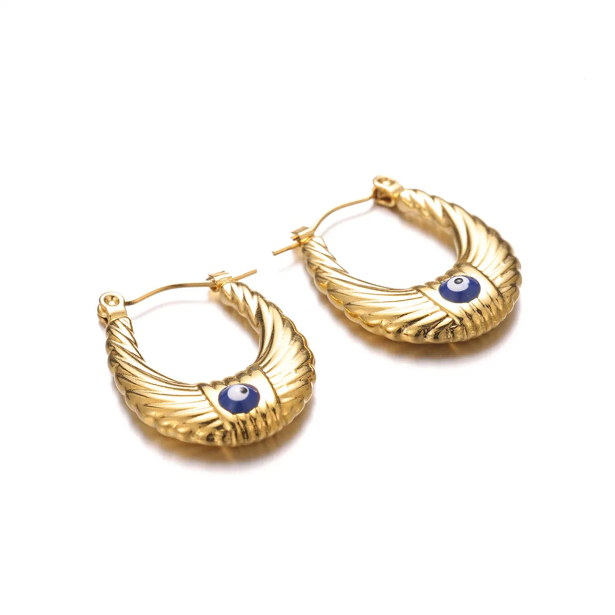 1 Pair Ig Style Devil's Eye Plating Stainless Steel 18k Gold Plated Earrings