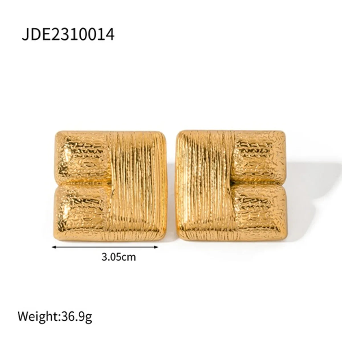 1 Pair Ig Style Elegant Classic Style Square Plating Stainless Steel 18k Gold Plated Ear Studs