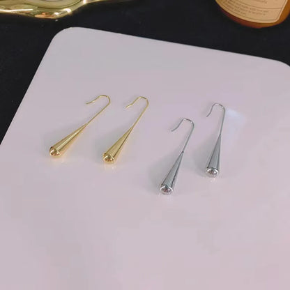 1 Pair Ig Style Elegant French Style Water Droplets Plating Stainless Steel 18k Gold Plated Ear Hook