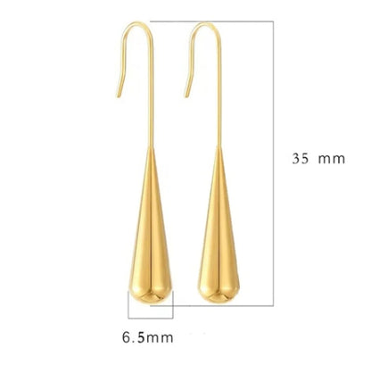 1 Pair Ig Style Elegant French Style Water Droplets Plating Stainless Steel 18k Gold Plated Ear Hook