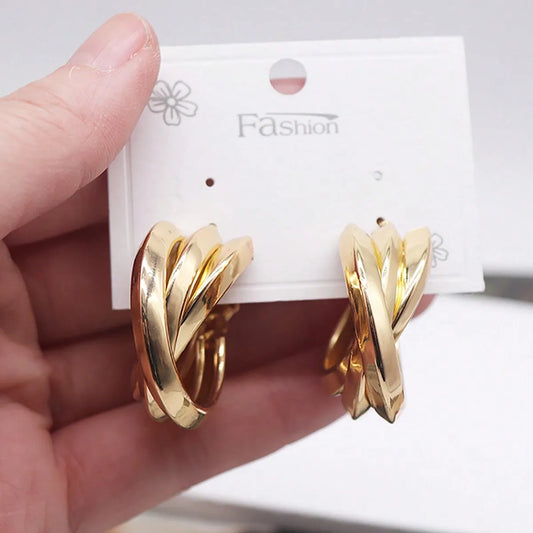 1 Pair IG Style Elegant Geometric Plating Alloy Ear Studs