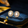 1 Pair IG Style Elegant Lady Geometric Plating Inlay Brass Zircon 18K Gold Plated Ear Studs