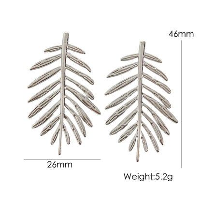 1 Pair IG Style Elegant Leaves 304 Stainless Steel 14K Gold Plated Ear Studs