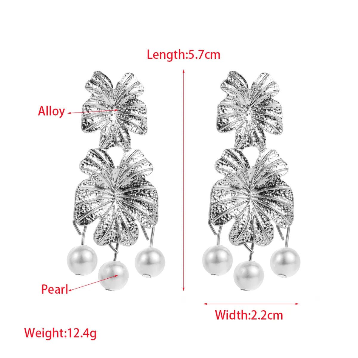 1 Pair IG Style Elegant Luxurious Flower Tassel Imitation Pearl Alloy Gold Plated Silver Plated Drop Earrings