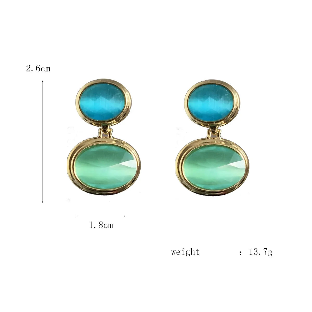 1 Pair Ig Style Elegant Oval Plating Inlay Copper Resin Drop Earrings