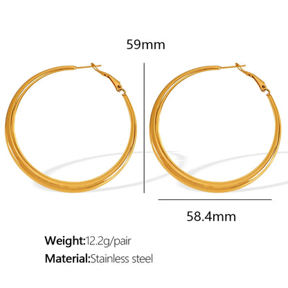 1 Pair IG Style Elegant Retro Circle Polishing 304 Stainless Steel 18K Gold Plated Earrings