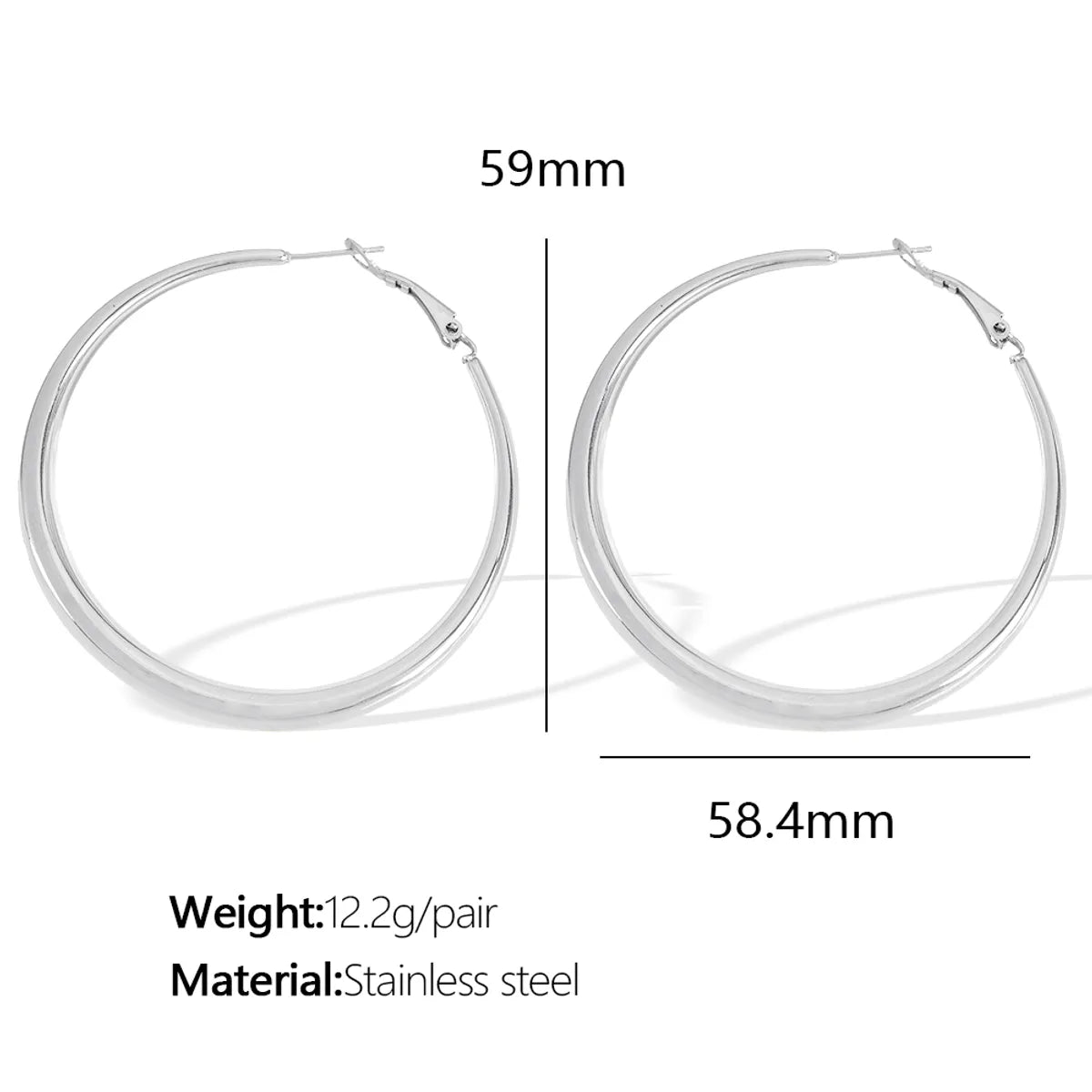 1 Pair IG Style Elegant Retro Circle Polishing 304 Stainless Steel 18K Gold Plated Earrings