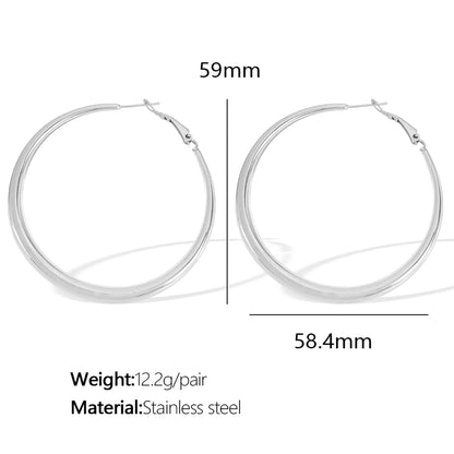 1 Pair IG Style Elegant Retro Circle Polishing 304 Stainless Steel 18K Gold Plated Earrings