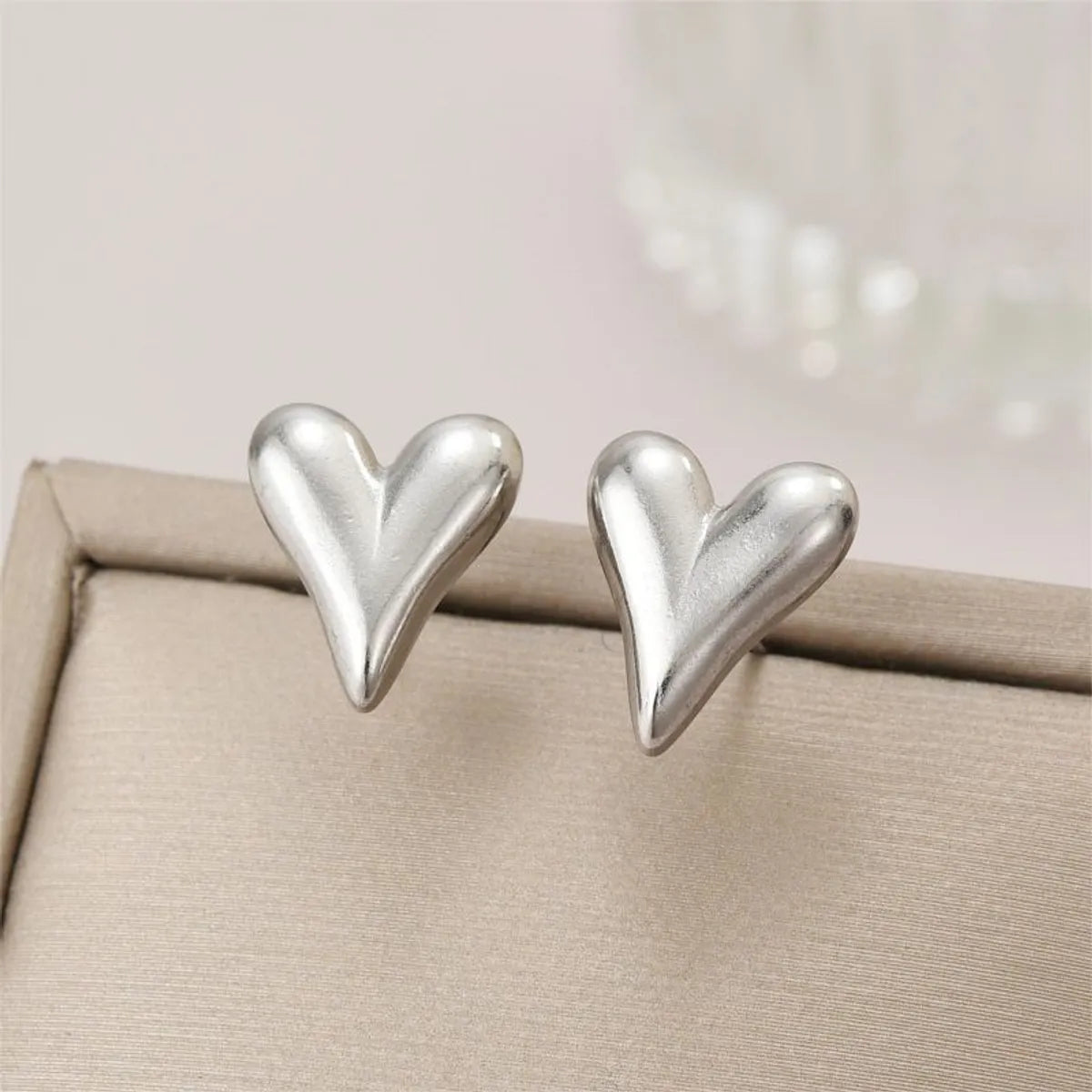 1 Pair IG Style Elegant Romantic Heart Shape Polishing Plating Stainless Steel 18K Gold Plated Ear Studs