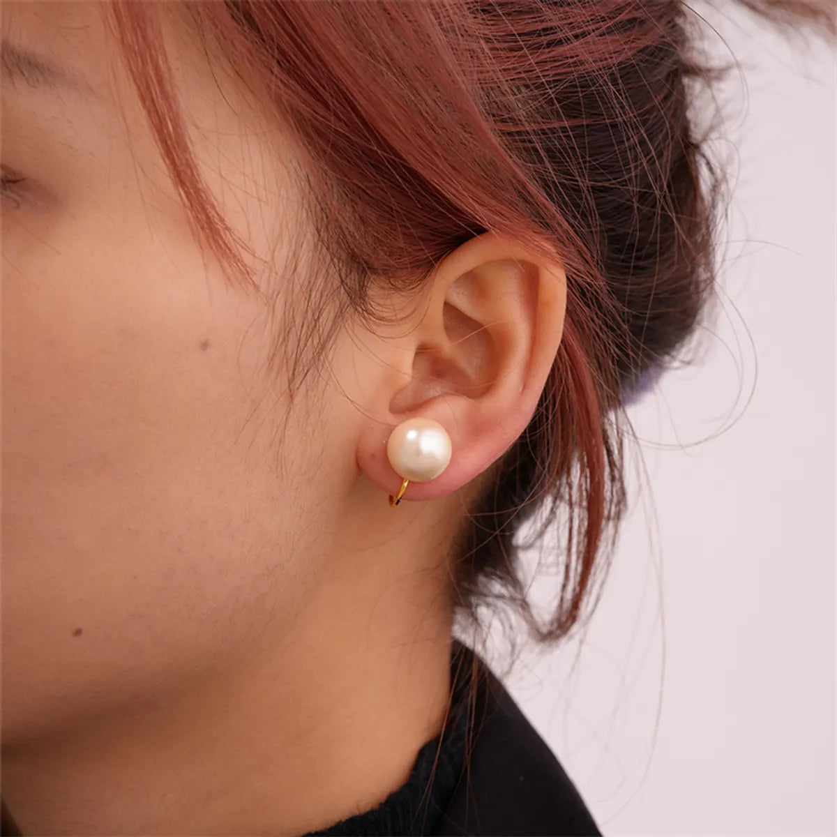 1 Pair Ig Style Elegant Simple Style Geometric Epoxy Plating Inlay Copper Pearl Ear Cuffs