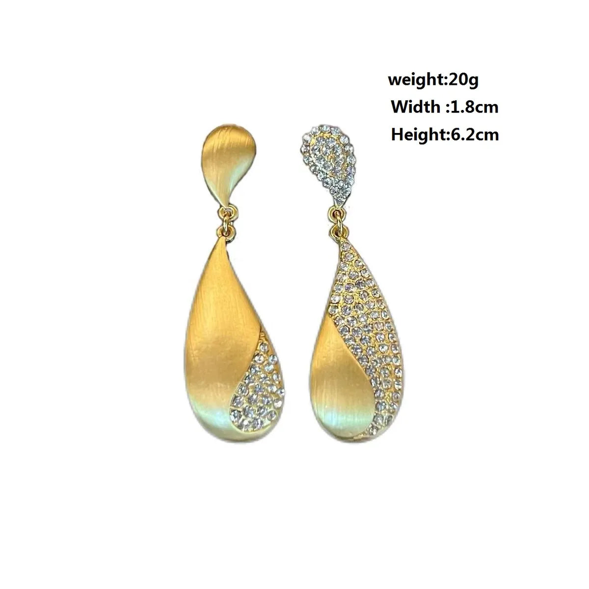 1 Pair IG Style Elegant Simple Style Water Droplets Inlay Alloy Artificial Gemstones 24K Gold Plated Drop Earrings