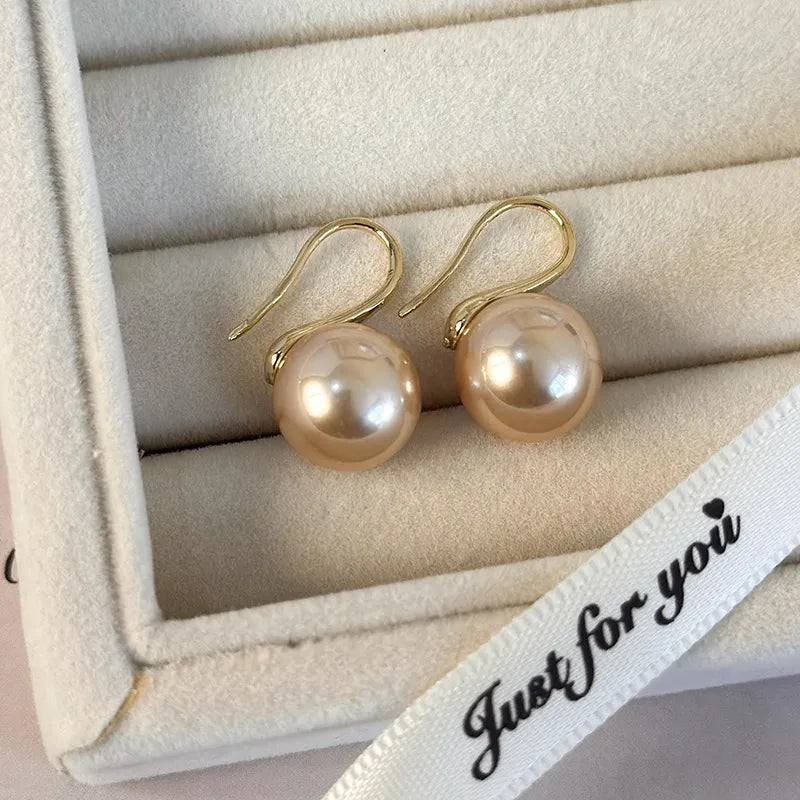 1 Pair Ig Style Elegant Solid Color Plating Inlay Imitation Pearl Alloy Artificial Pearls Gold Plated Ear Studs