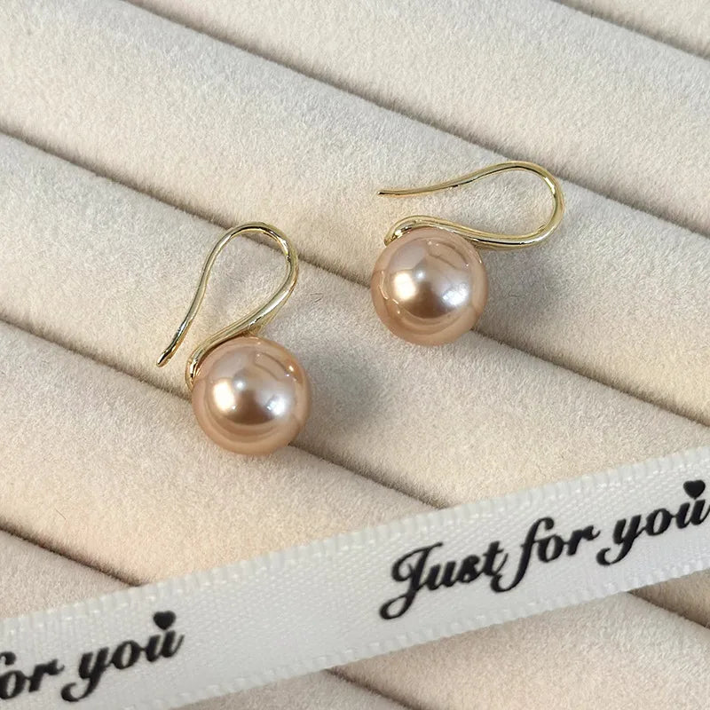 1 Pair Ig Style Elegant Solid Color Plating Inlay Imitation Pearl Alloy Artificial Pearls Gold Plated Ear Studs