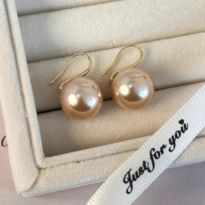 1 Pair Ig Style Elegant Solid Color Plating Inlay Imitation Pearl Alloy Artificial Pearls Gold Plated Ear Studs