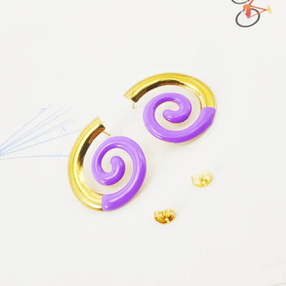 1 Pair IG Style Elegant Spiral Stripe Thread 304 Stainless Steel 18K Gold Plated Ear Studs