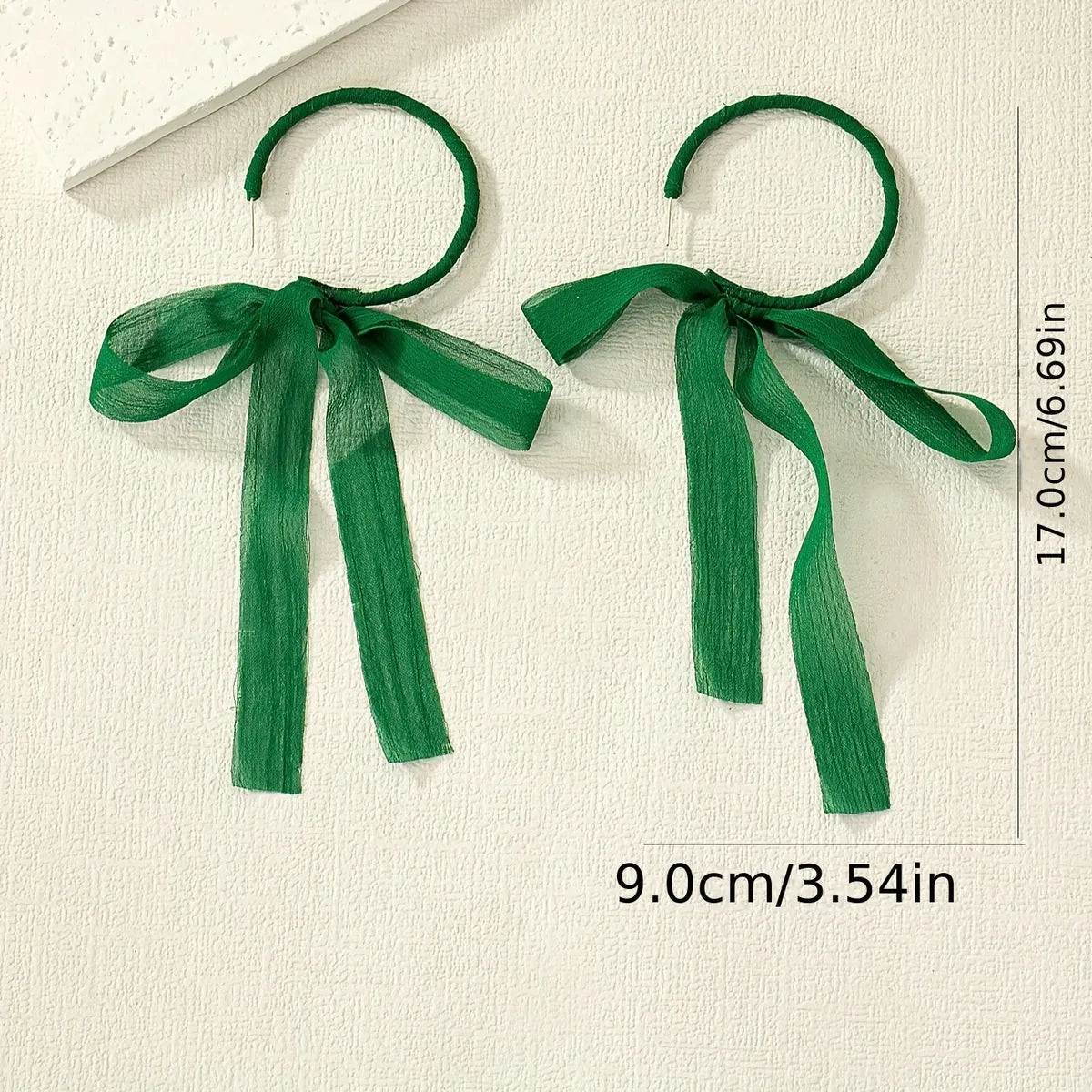 1 Pair IG Style Elegant Sweet C Shape Bow Knot Cloth Drop Earrings