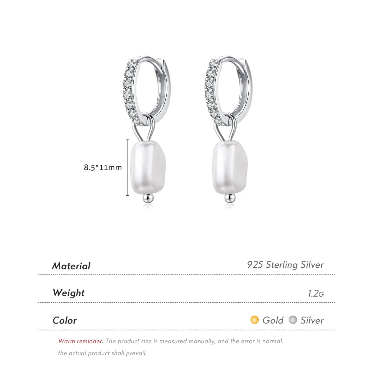 1 Pair Ig Style Elegant Sweet Irregular Plating Inlay Sterling Silver Pearl 14k Gold Plated Rhodium Plated Hoop Earrings