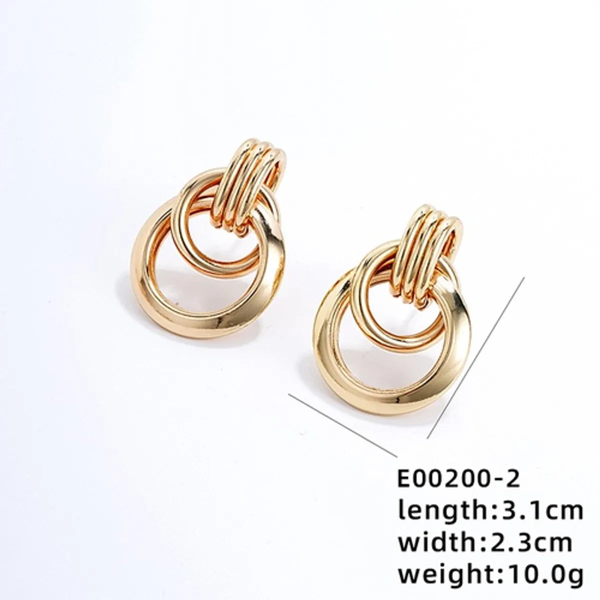 1 Pair Ig Style Exaggerated Double Ring Circle Plating Copper Rose Gold Plated White Gold Plated Gold Plated Ear Studs