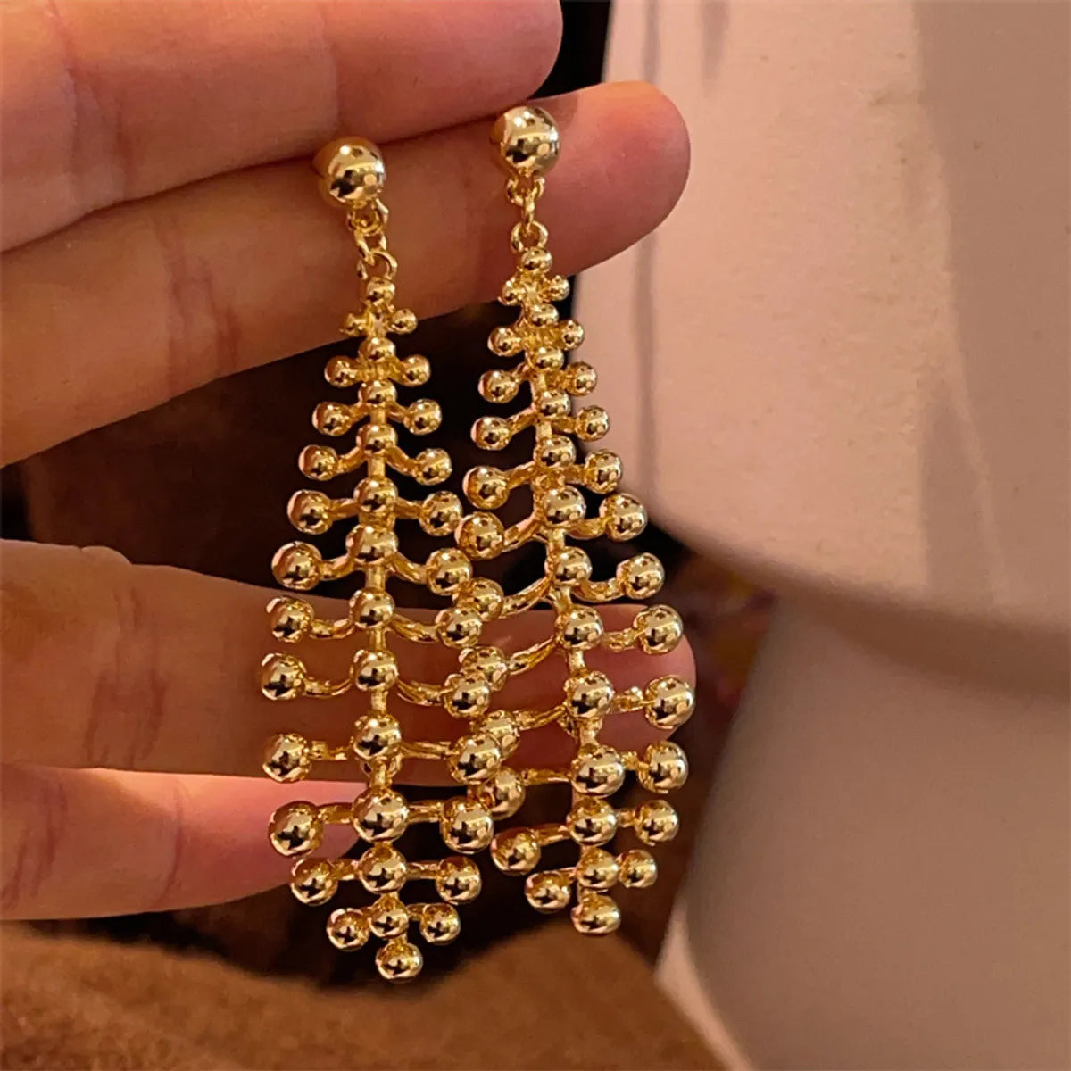 1 Pair IG Style Exaggerated Geometric Plating Metal Drop Earrings