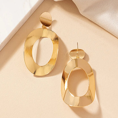 1 Pair Ig Style Exaggerated Geometric Round Plating Alloy Gold Plated Drop Earrings